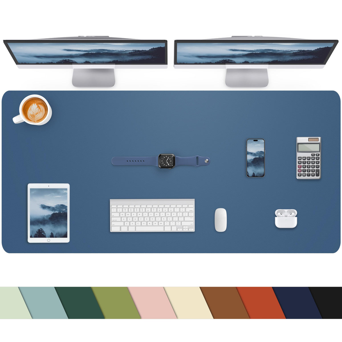 Leather Desk Pad Protector, Office Desk Mat, Large Mouse Pad, Non-Slip PU Leather Desk Blotter, Laptop Desk Pad Desk Accessories for Office and Home (Black, 40" x 17")