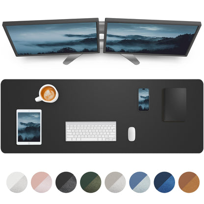 AFIING Leather Desk Pad Protector, Mouse Pad, Office Desk Mat, Non-Slip PU Leather Desk Blotter, Large Desk Mat, Waterproof Keyboard Mat for Office/Home/Decor (Dark Green, 48" x 17")