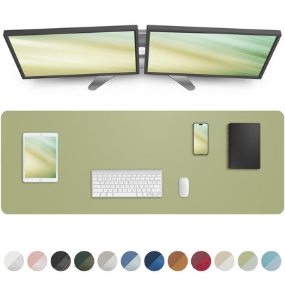 AFIING Leather Desk Pad Protector, Mouse Pad, Office Desk Mat, Non-Slip PU Leather Desk Blotter, Large Desk Mat, Waterproof Keyboard Mat for Office/Home/Decor (Dark Green, 48" x 17")