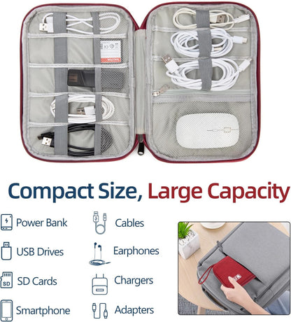 Small Cable Organizer Travel Case for Chargers, Cords&Accessories
