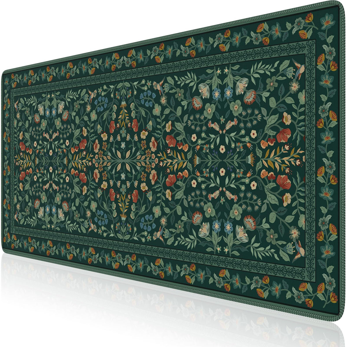 iCasso Aesthetic Desk Mat,31.5x11.8in Mouse Pads, Pink Floral
