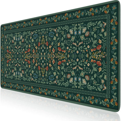 iCasso Aesthetic Desk Mat,31.5x11.8in Mouse Pads, Pink Floral
