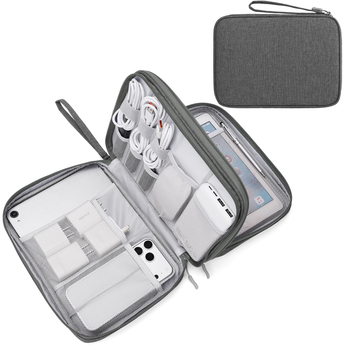 FYY Electronic Organizer, Travel Tech Pouch Bag, Cable Organizer Navy