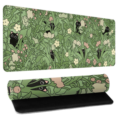 Leopard Desk Mat 31.5x11.8 Inch with Anti-Slip Rubber Base for Home Office