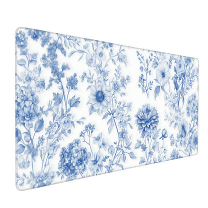 Dark Green Floral XXL Desk Mat, Extra Large Mouse Pad with Anti-Slip Base & Stitched Edges for Women, Aesthetic Desk Pad for Home Office Computer, Keyboard Mat Office Supplies Decor
