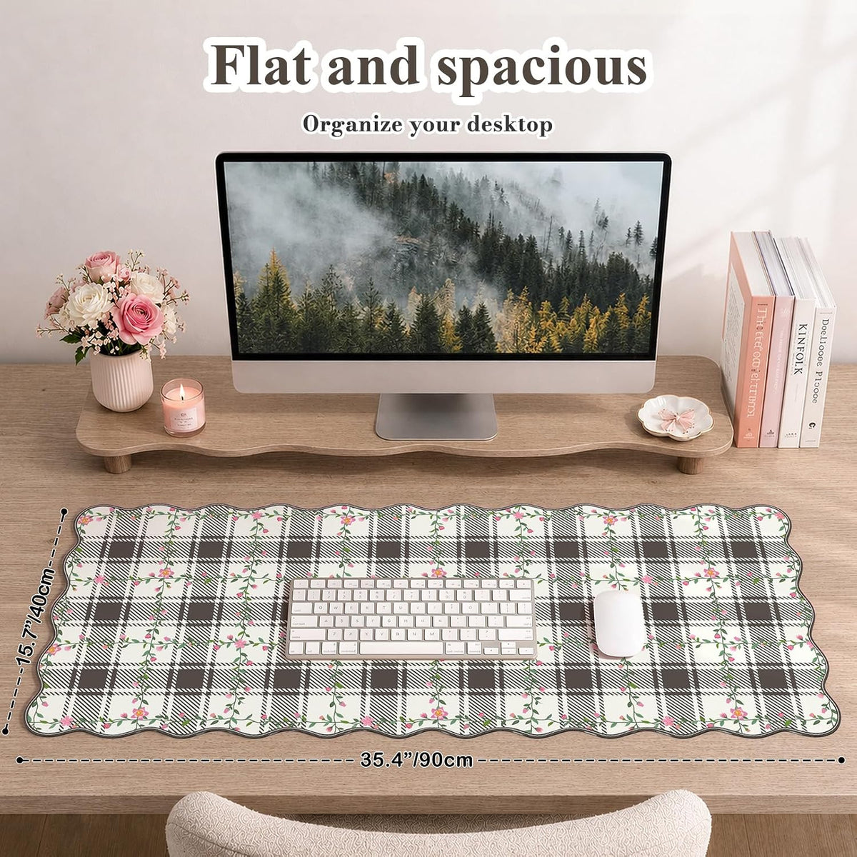 iCasso Keyboard Mat for Students, Black 35.4"x15.7" Desk Protector