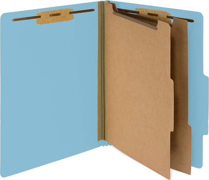 Blue Summit Supplies 10 Classification Folders, 2 Divider, Light Blue