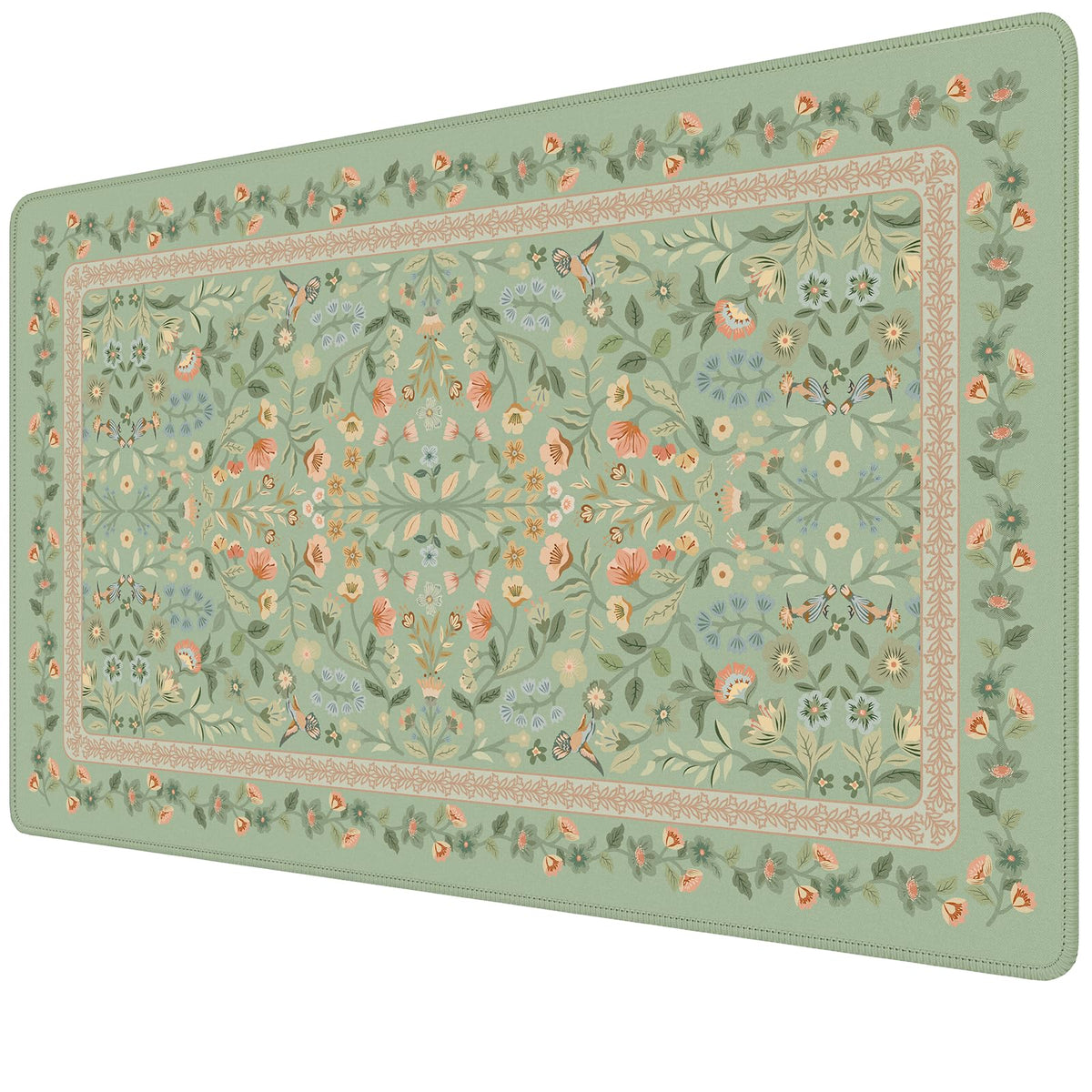 iCasso Aesthetic Desk Mat,31.5x11.8in Mouse Pads, Pink Floral