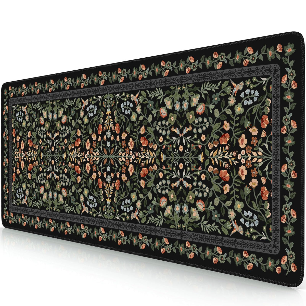 iCasso Aesthetic Desk Mat,31.5x11.8in Mouse Pads, Pink Floral