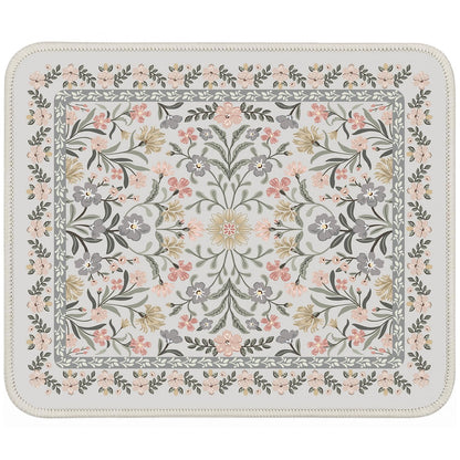 iCasso Aesthetic Desk Mat,31.5x11.8in Mouse Pads, Pink Floral
