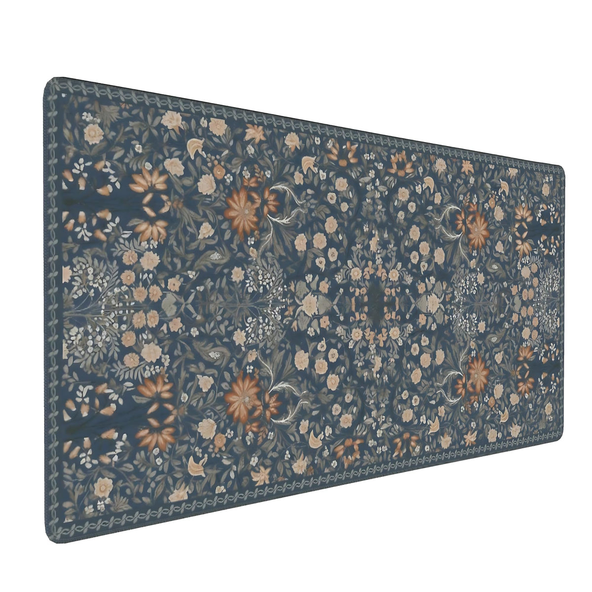 Dark Green Floral XXL Desk Mat, Extra Large Mouse Pad with Anti-Slip Base & Stitched Edges for Women, Aesthetic Desk Pad for Home Office Computer, Keyboard Mat Office Supplies Decor