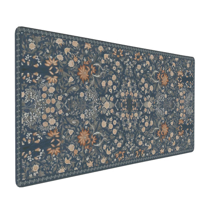 Dark Green Floral XXL Desk Mat, Extra Large Mouse Pad with Anti-Slip Base & Stitched Edges for Women, Aesthetic Desk Pad for Home Office Computer, Keyboard Mat Office Supplies Decor