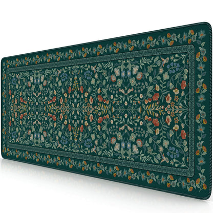 iCasso Aesthetic Desk Mat,31.5x11.8in Mouse Pads, Pink Floral