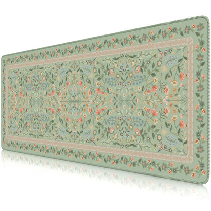 iCasso Aesthetic Desk Mat,31.5x11.8in Mouse Pads, Pink Floral