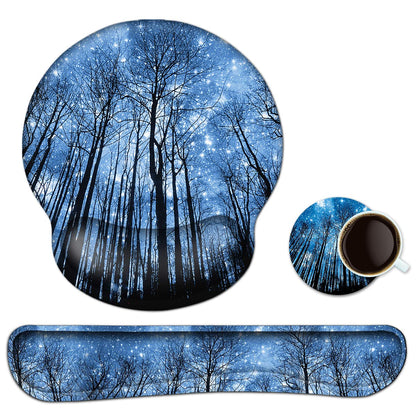 Gaming Mouse Pad Large Desk Mat, Cute Purple Marble Rose Desk Pad Protector