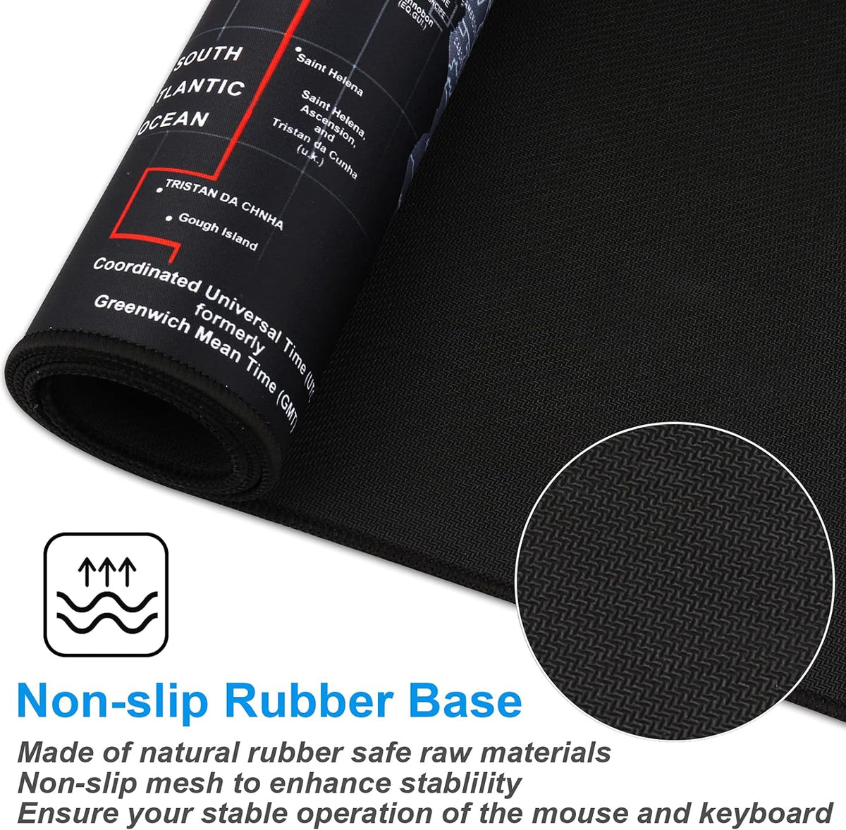 XXL Professional Large Mouse Pad & Computer Game Mouse Mat (35.4x15.7x0.1IN, Map) (90 * 40 Map)