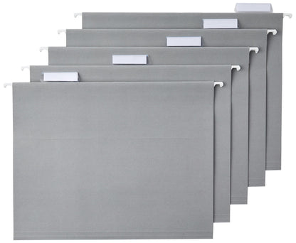 Amazon Basics Hanging File Folders with Adjustable Tabs, Sturdy Expandable Document Organizer, Letter Size 8.5x11 inch, Green, 25-Pack