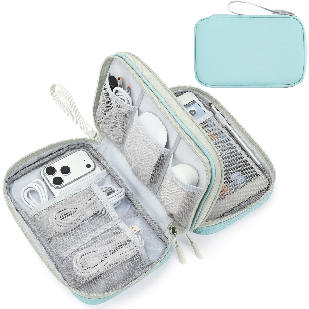 FYY Electronic Organizer, Travel Tech Pouch Bag, Cable Organizer Navy