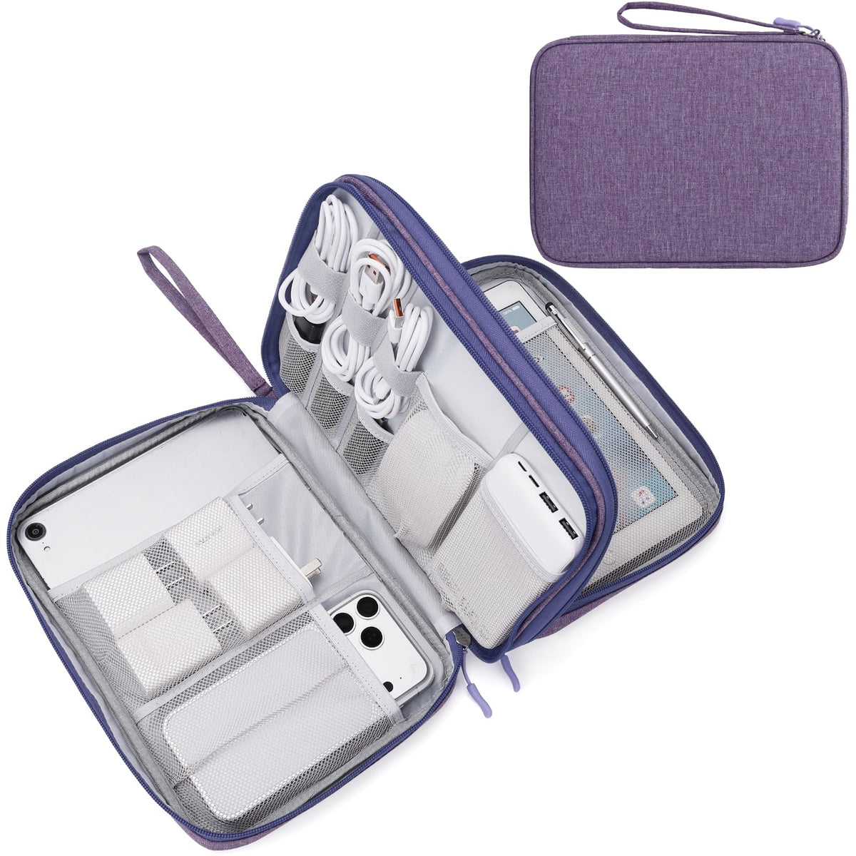FYY Electronic Organizer, Travel Tech Pouch Bag, Cable Organizer Navy