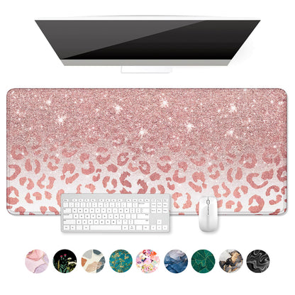Desk Mat, Ultra Large Mouse Pad, XXL Gaming Mousepad, Green Tropical Leaves Deskpad, Big Extended Full Size Mouse Pad, Desktop Desk Matt for Keyboard, Laptop & Computer, 35.5 x 15.7 in