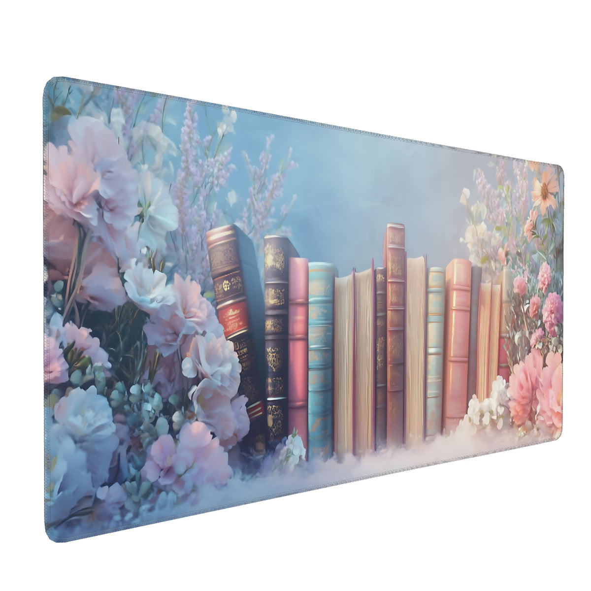 Dark Green Floral XXL Desk Mat, Extra Large Mouse Pad with Anti-Slip Base & Stitched Edges for Women, Aesthetic Desk Pad for Home Office Computer, Keyboard Mat Office Supplies Decor
