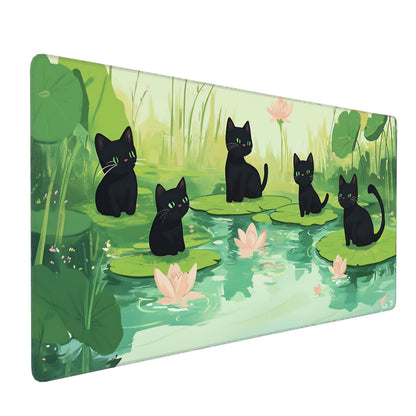Dark Green Floral XXL Desk Mat, Extra Large Mouse Pad with Anti-Slip Base & Stitched Edges for Women, Aesthetic Desk Pad for Home Office Computer, Keyboard Mat Office Supplies Decor