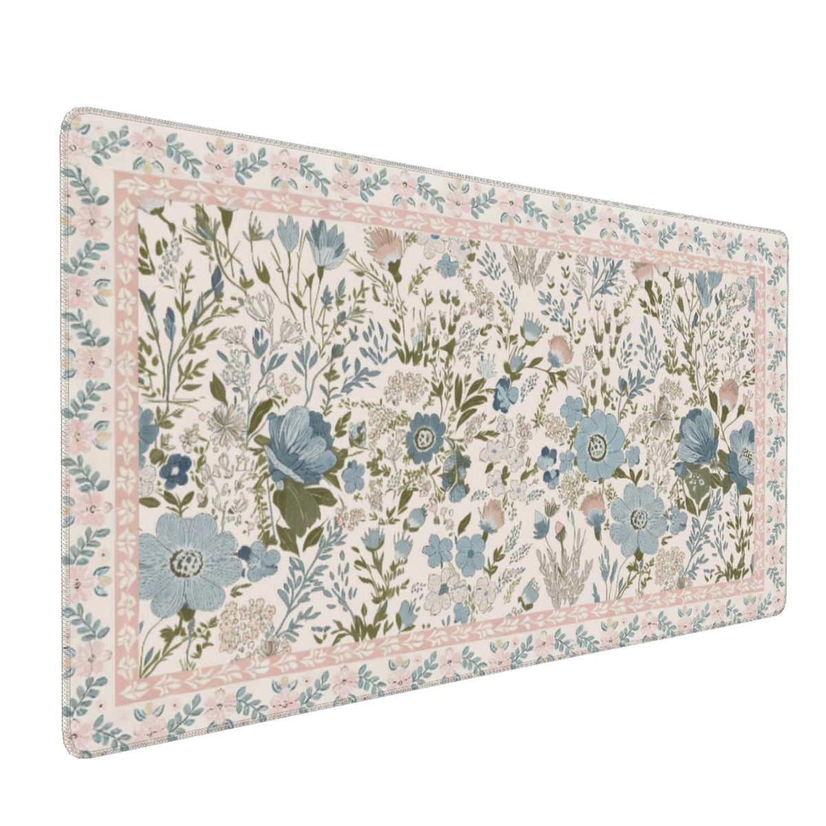 Dark Green Floral XXL Desk Mat, Extra Large Mouse Pad with Anti-Slip Base & Stitched Edges for Women, Aesthetic Desk Pad for Home Office Computer, Keyboard Mat Office Supplies Decor