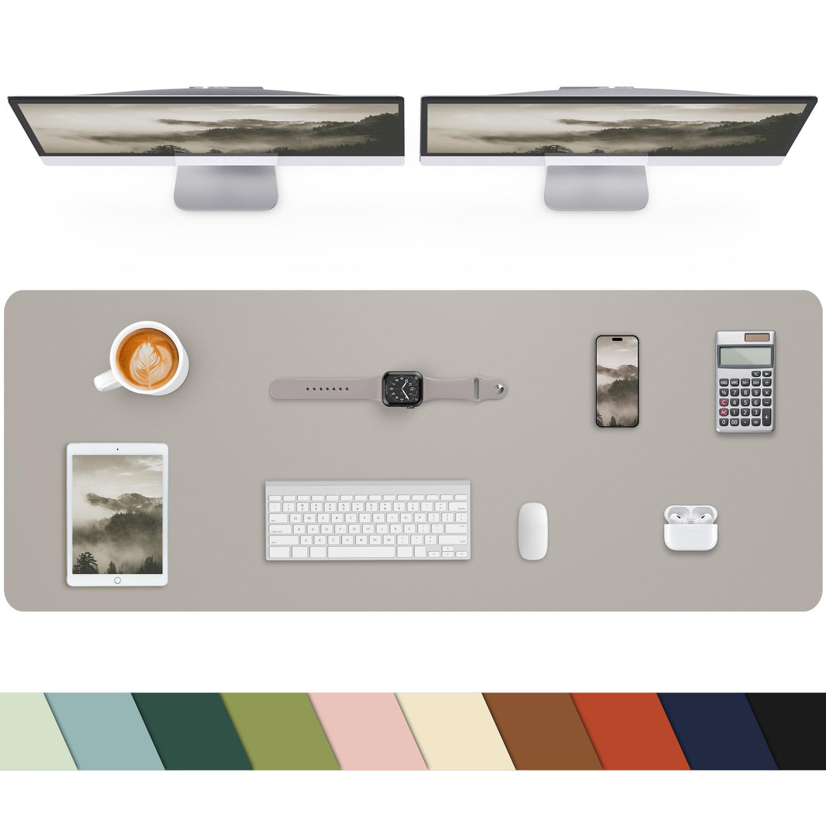 Leather Desk Pad Protector, Office Desk Mat, Large Mouse Pad, Non-Slip PU Leather Desk Blotter, Laptop Desk Pad Desk Accessories for Office and Home (Black, 40" x 17")