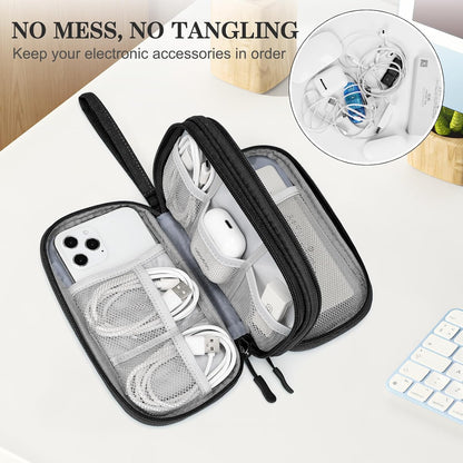 FYY Electronic Organizer, Travel Tech Pouch Bag, Cable Organizer Black