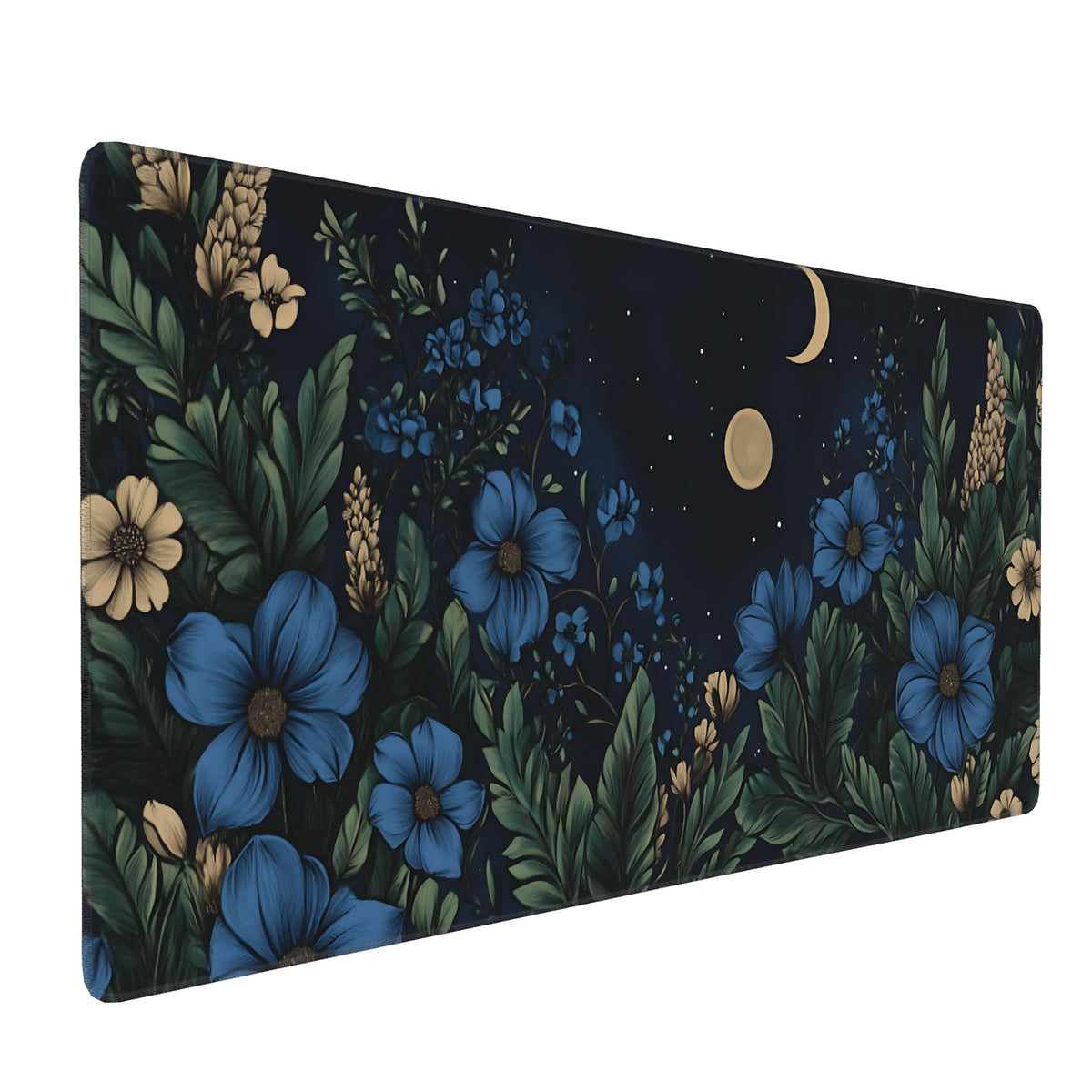 Dark Green Floral XXL Desk Mat, Extra Large Mouse Pad with Anti-Slip Base & Stitched Edges for Women, Aesthetic Desk Pad for Home Office Computer, Keyboard Mat Office Supplies Decor