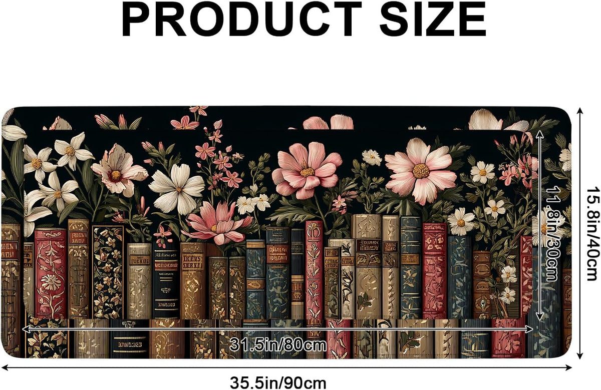 Mouse Pad, Large Anti-Slip with Stitched Edges Desk Mat Desktop Laptop Computer Desk Keyboard Mat,Table Protector Blotter Mat (Book, 35.4" x 15.7")