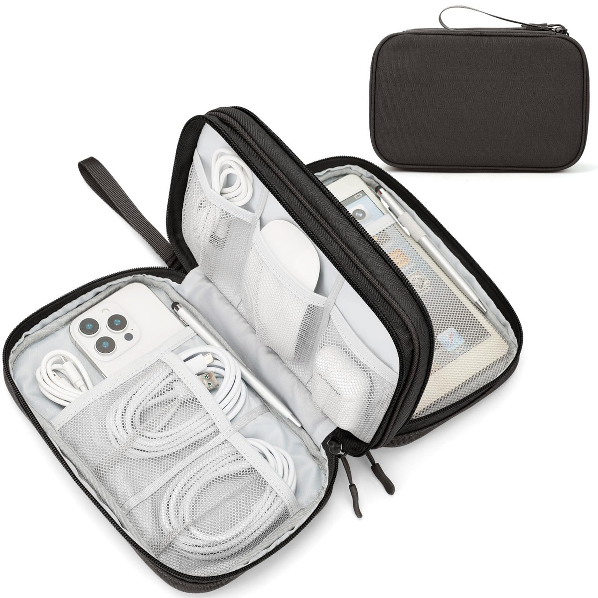 FYY Electronic Organizer, Travel Tech Pouch Bag, Cable Organizer Navy