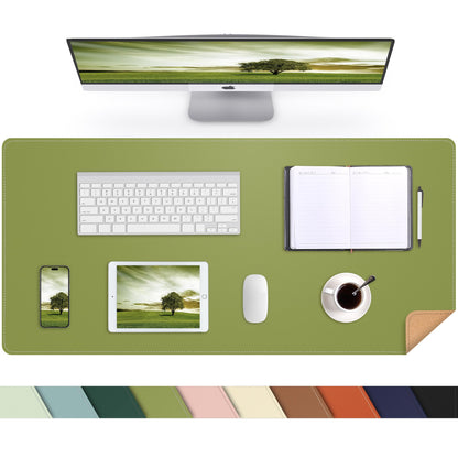 AFIING Large Desk Mat, 47" x 17",Black,Leather Desk Pad Protector for Mouse