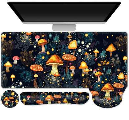 Gaming Mouse Pad Large Desk Mat, Cute Purple Marble Rose Desk Pad Protector