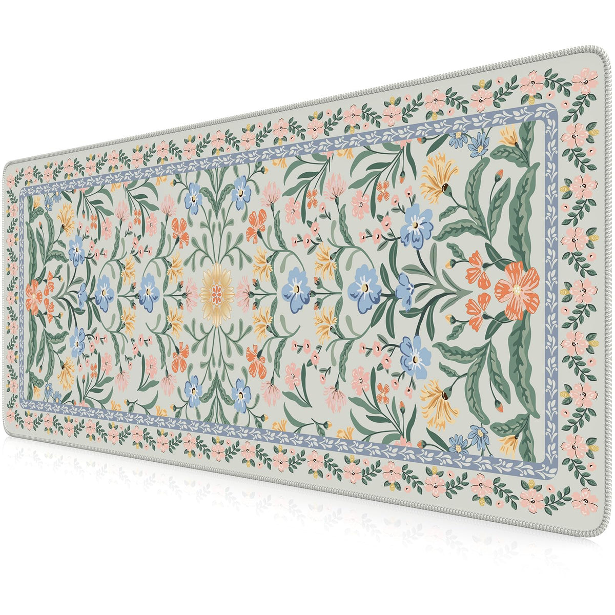 iCasso Aesthetic Desk Mat,31.5x11.8in Mouse Pads, Pink Floral