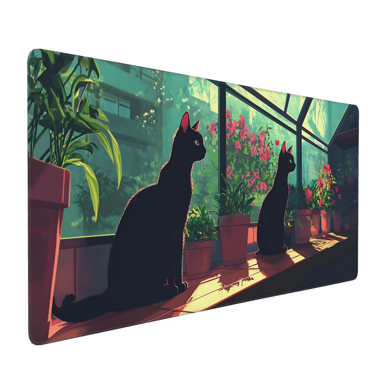 Dark Green Floral XXL Desk Mat, Extra Large Mouse Pad with Anti-Slip Base & Stitched Edges for Women, Aesthetic Desk Pad for Home Office Computer, Keyboard Mat Office Supplies Decor