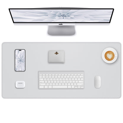AFIING Desk Pad Protector 23.6" x 13.7" - Non-Slip Waterproof PU Leather Desk Mat for Mouse, Keyboard, Laptop, Office and Home Workspace (Beige)