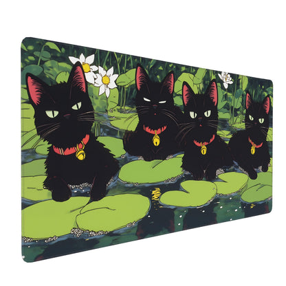 Dark Green Floral XXL Desk Mat, Extra Large Mouse Pad with Anti-Slip Base & Stitched Edges for Women, Aesthetic Desk Pad for Home Office Computer, Keyboard Mat Office Supplies Decor