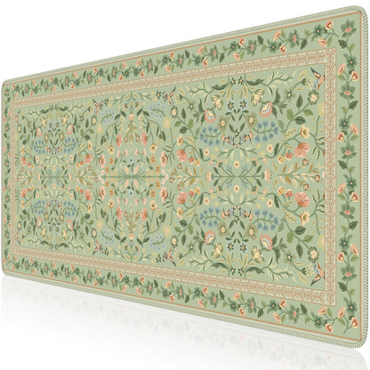 iCasso Aesthetic Desk Mat,31.5x11.8in Mouse Pads, Pink Floral