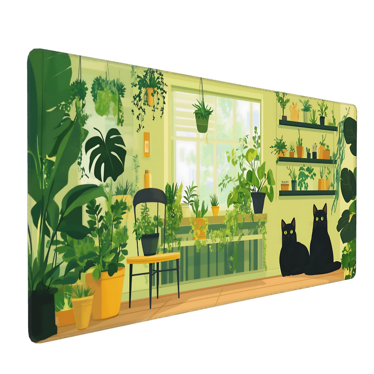 Dark Green Floral XXL Desk Mat, Extra Large Mouse Pad with Anti-Slip Base & Stitched Edges for Women, Aesthetic Desk Pad for Home Office Computer, Keyboard Mat Office Supplies Decor