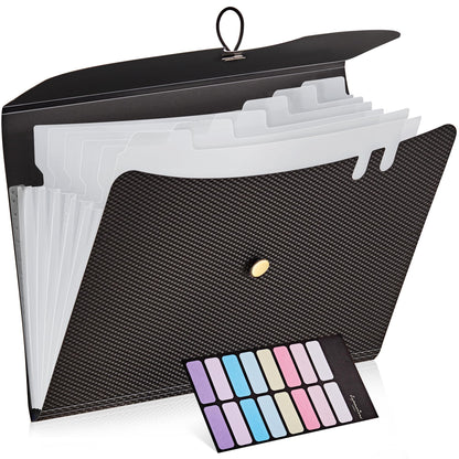 JARLINK 7 Pockets Expanding File Folder, A4 Accordion folders, Pink