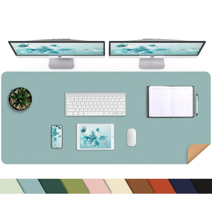 AFIING Large Desk Mat, 47" x 17",Black,Leather Desk Pad Protector for Mouse