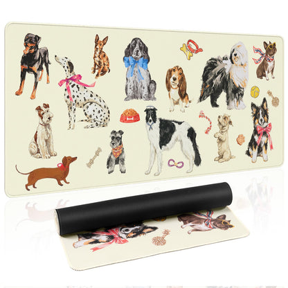 HAOCOO Cute Desk Mat Green, Celestial Rabbit Keyboard Pad 35.4"x15.7"