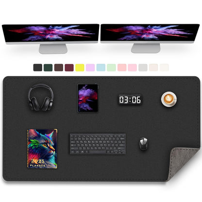 Large Desk Pad, 47.2" x 17" PU Leather Desk Mat for Desktop, Non-Slip Office Desk Mat for Desk, Desk Blotter Pad, Waterproof Computer Pad for Desk, Keyboard Mats for Home & Office (Burgundy)