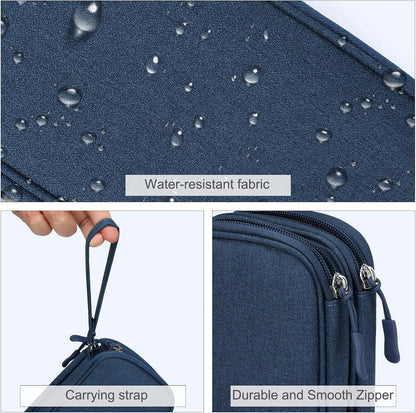FYY Electronic Organizer, Travel Tech Pouch Bag, Cable Organizer Navy