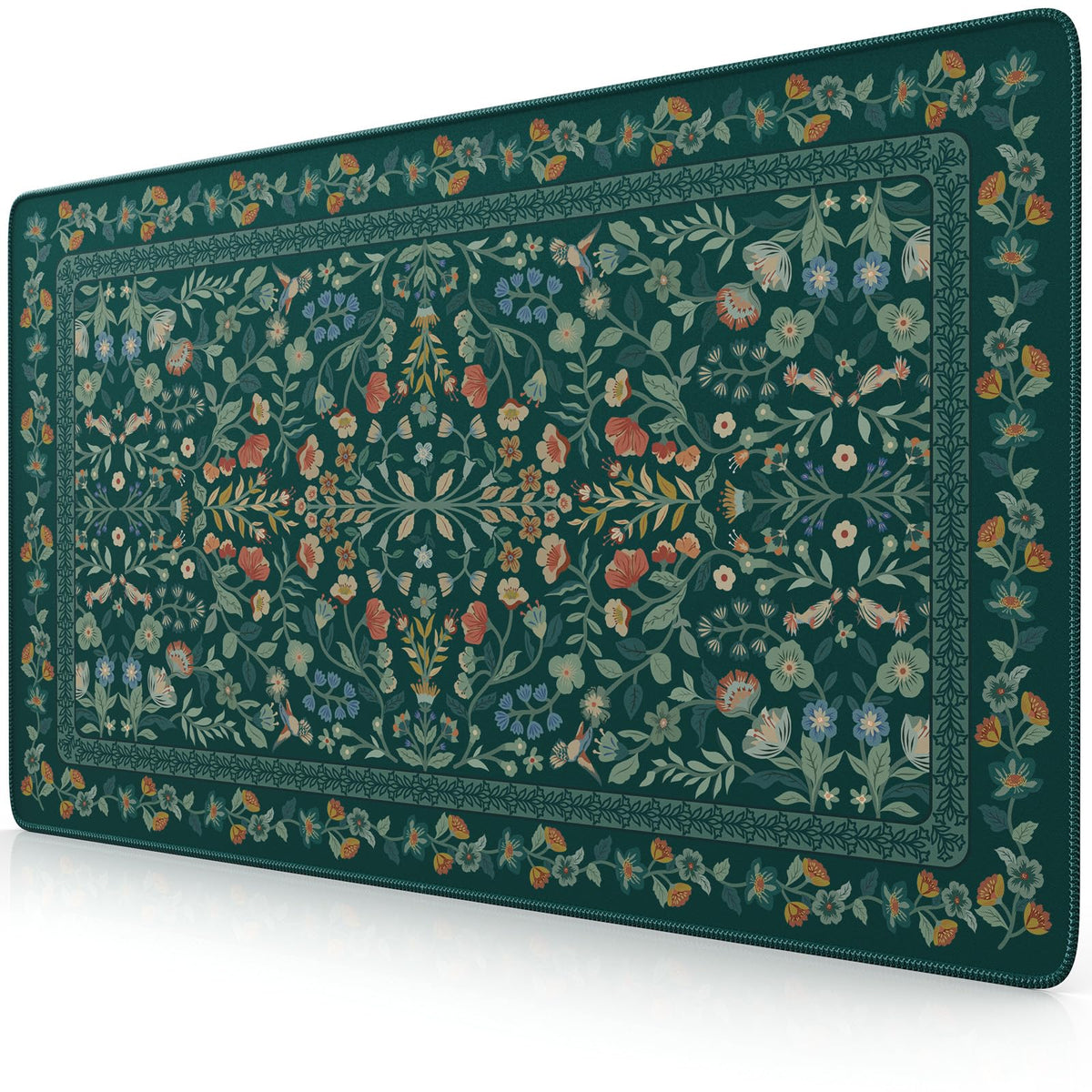 iCasso Aesthetic Desk Mat,31.5x11.8in Mouse Pads, Pink Floral