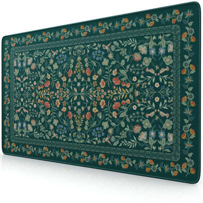 iCasso Aesthetic Desk Mat,31.5x11.8in Mouse Pads, Pink Floral