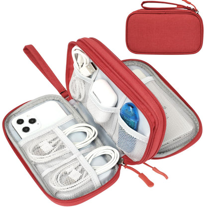 FYY Electronic Organizer, Travel Tech Pouch Bag, Cable Organizer Wine Red
