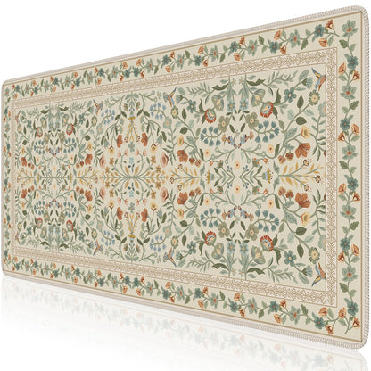 iCasso Aesthetic Desk Mat,31.5x11.8in Mouse Pads, Pink Floral