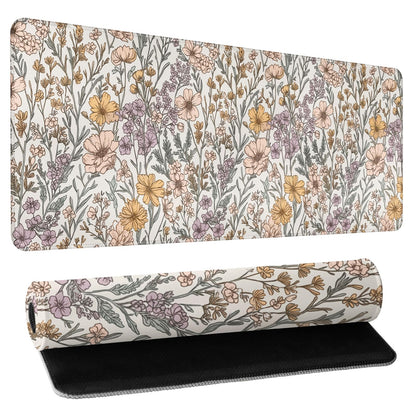Leopard Desk Mat 31.5x11.8 Inch with Anti-Slip Rubber Base for Home Office